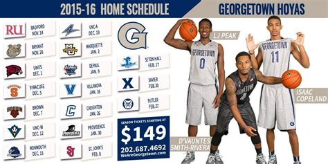 Georgetown Hoyas 2015-16 Schedule Released! - Casual Hoya