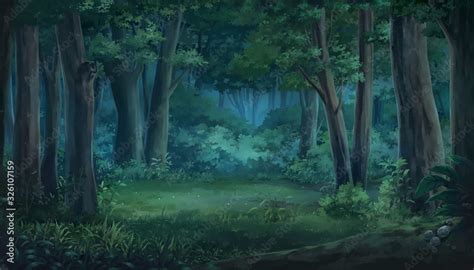 Dark Anime Forest Background