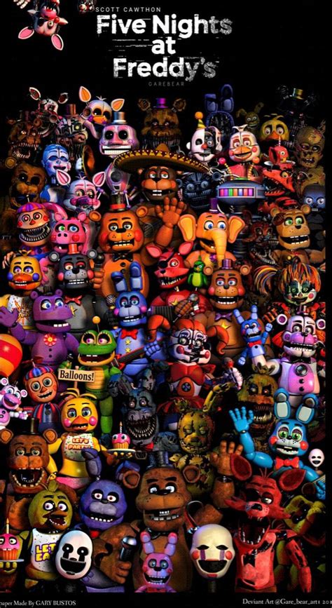 the poster for five nights at friday's is shown with many different ...