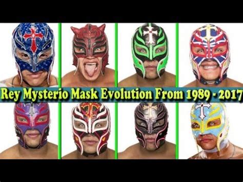 WWE Rey Mysterio (Giant killer) Mask Evolution From 1989 To 2017 - YouTube