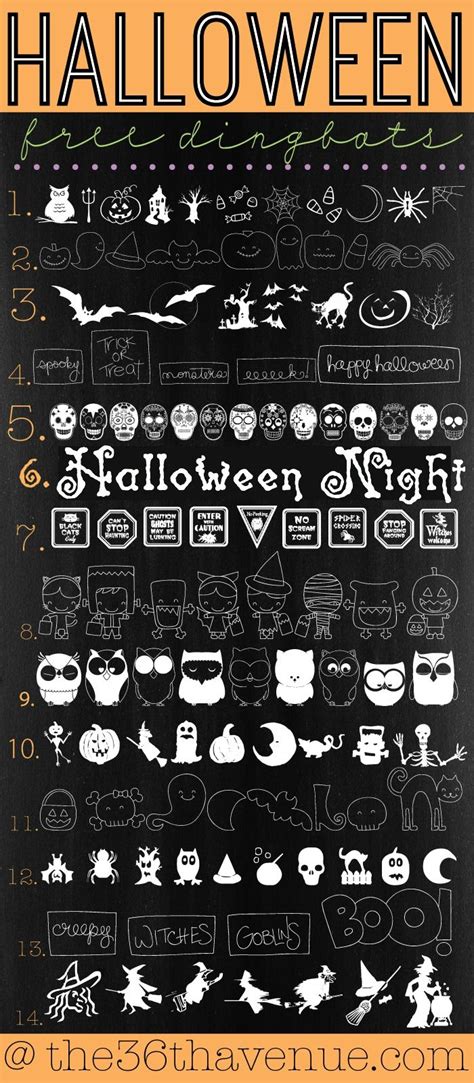 Halloween Free Fonts Dingbats - The 36th AVENUE | Free halloween fonts ...