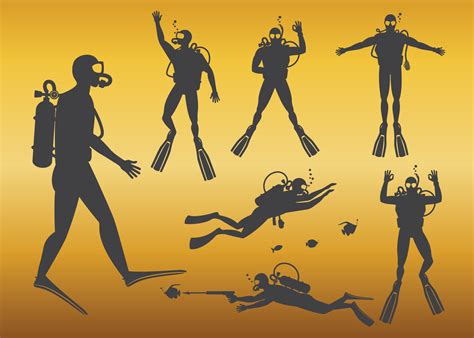 Scuba diver silhouettes diving silhouettes 5912807 Vector Art at Vecteezy