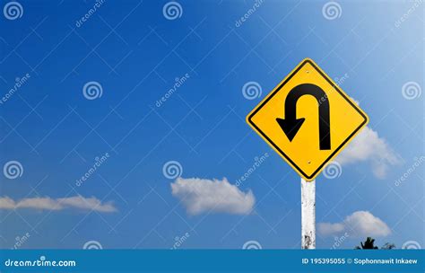 U-turn sign stock image. Image of care, chair, bluesky - 195395055