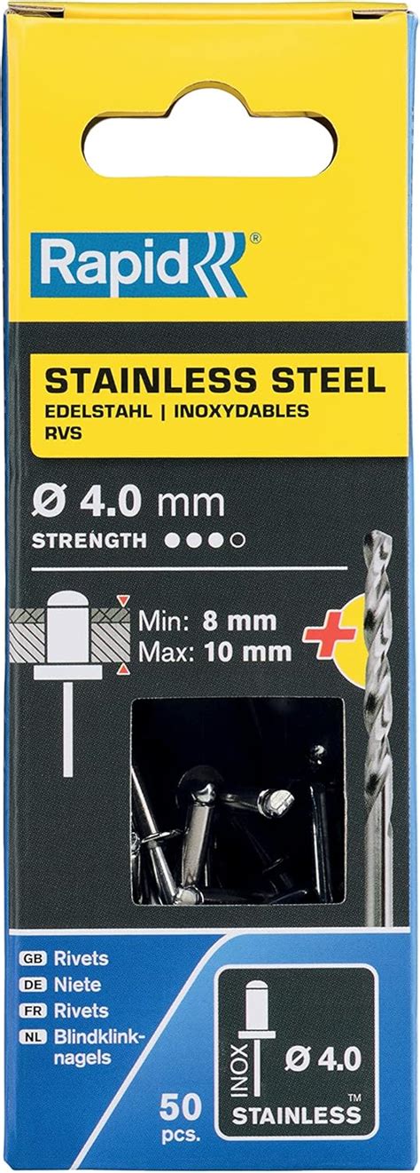 Amazon.com: Rapid Rivets Stainless Steel Including Drill Bit, 4 x 14 mm ...