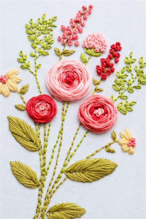 Floral home embroidery hoop art – Artofit