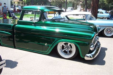 Green metal flake? You bet! Chevy Pickup Trucks, Chevy Pickups, Ford ...