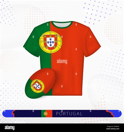 Portugal rugby jersey with rugby ball of Portugal on abstract sport ...