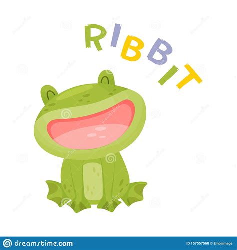 Cartoon Green Frog. Vector Illustration on a White Background. Stock ...