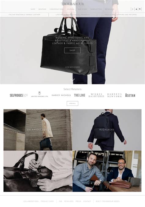 Troubadour | eCommerce Website Design Gallery & Tech Inspiration