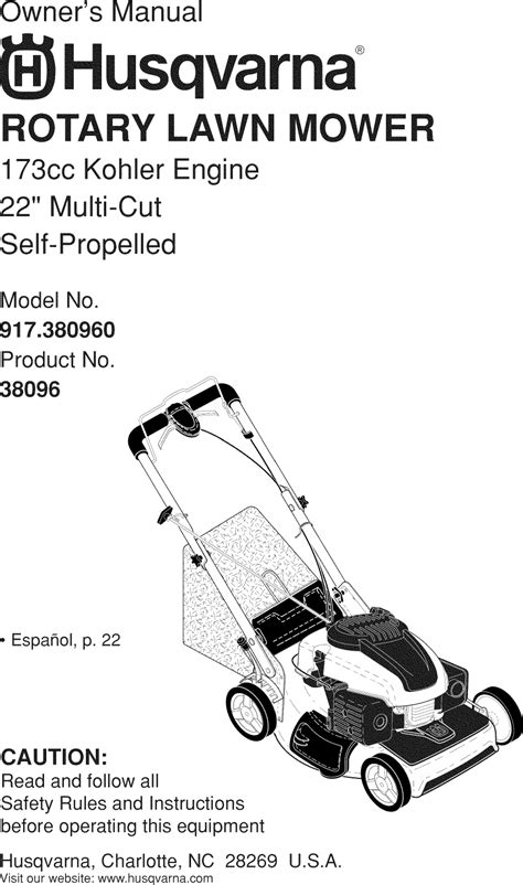 Husqvarna 917380960 1111001L User Manual LAWN MOWER Manuals And Guides