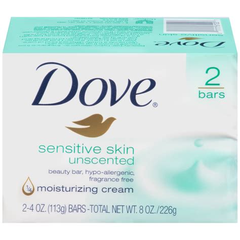 Dove Beauty Bars, Sensitive Skin, Unscented, 2 - 4.25 oz (120 g) bars ...