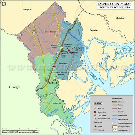 Jasper County Sc Map - Cities And Towns Map