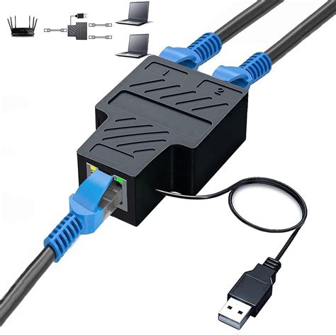 Amazon.com: Pushua Ethernet Splitter 1 to 2, 100Mbps RJ45 Splitter 1 in ...