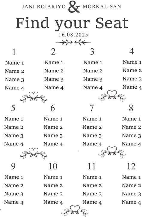 Wedding Round Table Seating Plan Template | Brokeasshome.com