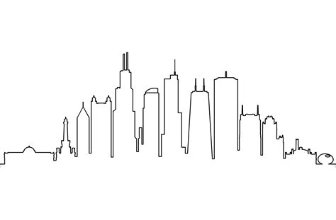 CHICAGO ILLINOIS Skyline City Silhouette Graphic by simpline · Creative ...