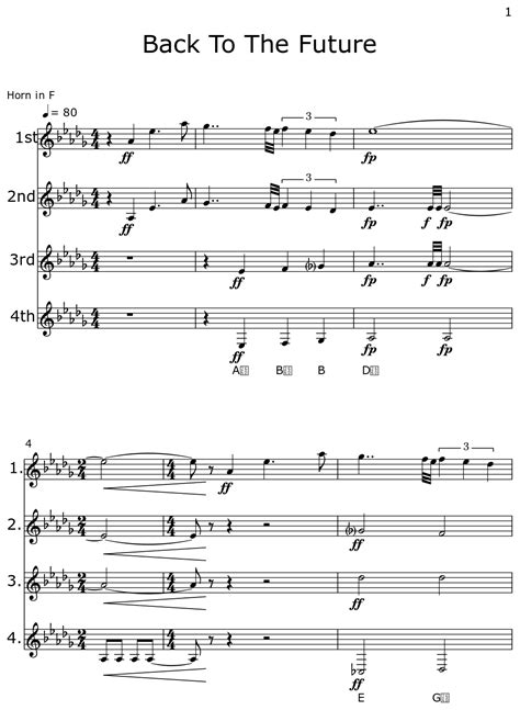 Back To The Future - Sheet music for Horn in F