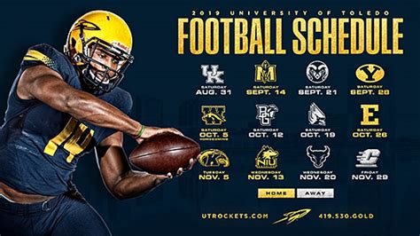 Toledo’s 2019 football schedule features six home games | UToledo News