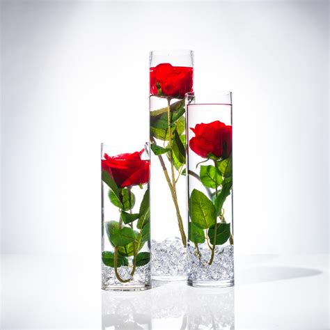 Submersible Ivory Rose Floral Wedding Centerpiece with Floating Candles ...