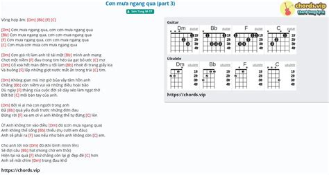 Chord: Cơn mưa ngang qua (part 3) - tab, song lyric, sheet, guitar ...