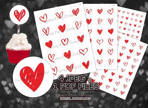 Printable Cupcake Toppers for Valentine's Day, Romantic Love-themed ...