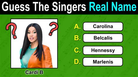 Guess The Singers Real Name | Do you think you can get these questions ...