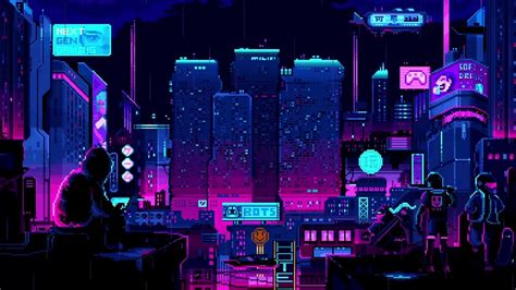 Asus ROG City Pixel Live Wallpaper - WallpaperWaifu