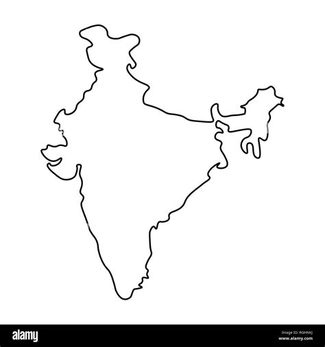 Outline Of The Map Of India - Viole Jesselyn