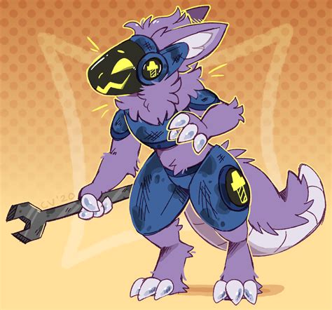 Protogen Art Full Body - Violet Wallpaper