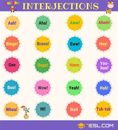 Interjections with Cool Interjection Examples in English • 7ESL ...