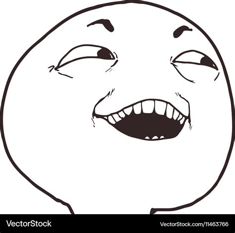 Lol happy guy meme face for any design Royalty Free Vector