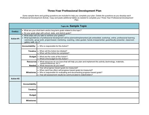 Department Development Plan Template