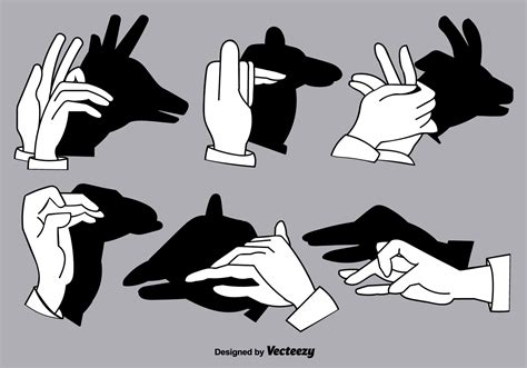 Set of Shadow Hand Puppets - Vector Elements - Download Free Vector Art ...