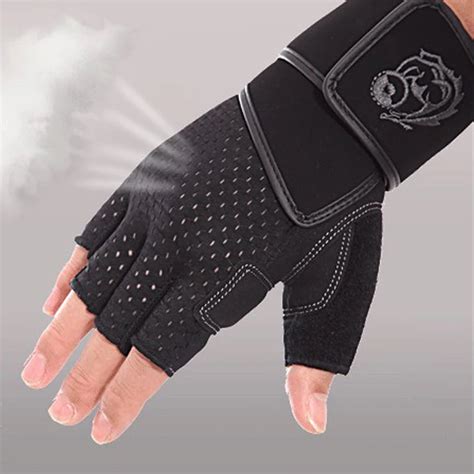 Weight Lifting Gloves Soft Leather Gym Gloves With Wrist Support Double ...