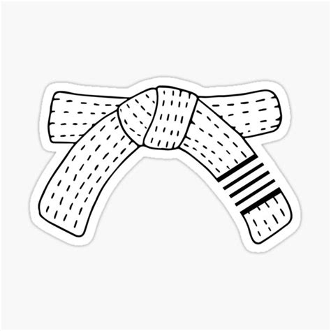 "Brazilian Jiu Jitsu (BJJ) White Belt Four Stripe Sticker" Sticker for ...