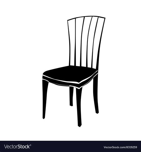 Art deco chair silhouette Royalty Free Vector Image