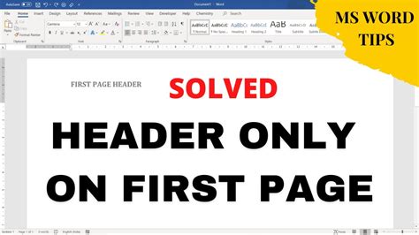 How to create different first page header in word 2019 - geratrading