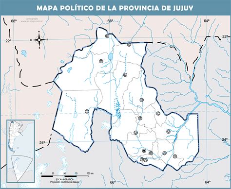 Blank political map of the Province of Jujuy, Argentina | Gifex