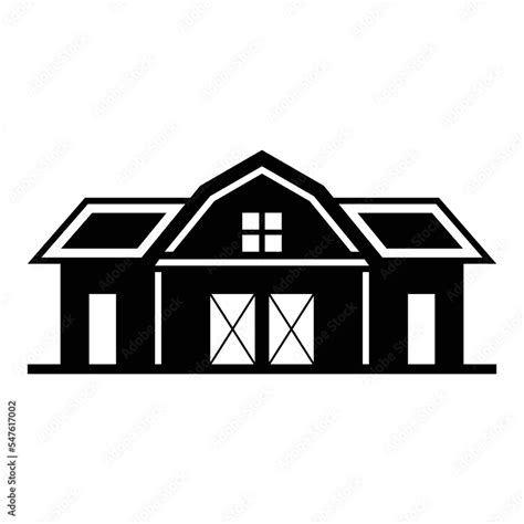 farm house silhouette illustration, a simple vector design Stock Vector ...