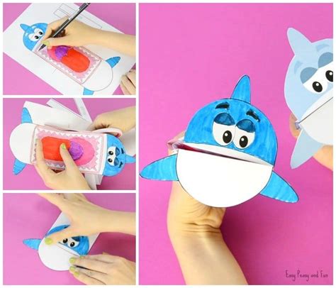 Printable Shark Puppet | Shark puppet, Puppets, Shark craft