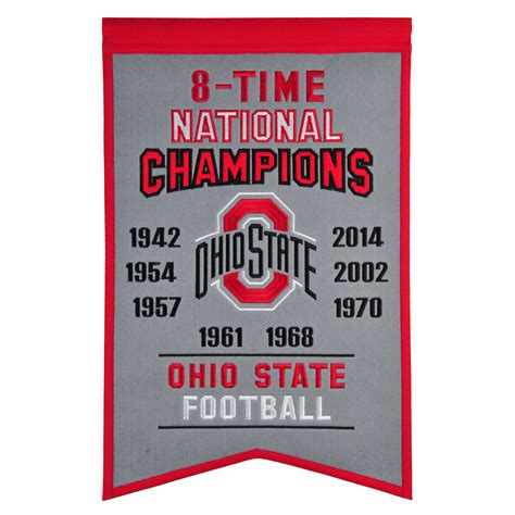 Ohio State Buckeyes 22" x 14" 7-Time Football National Champions Banner