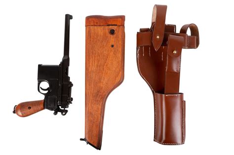 Mauser C96 with wooden stock-holster & leather harness - full set 211 ...