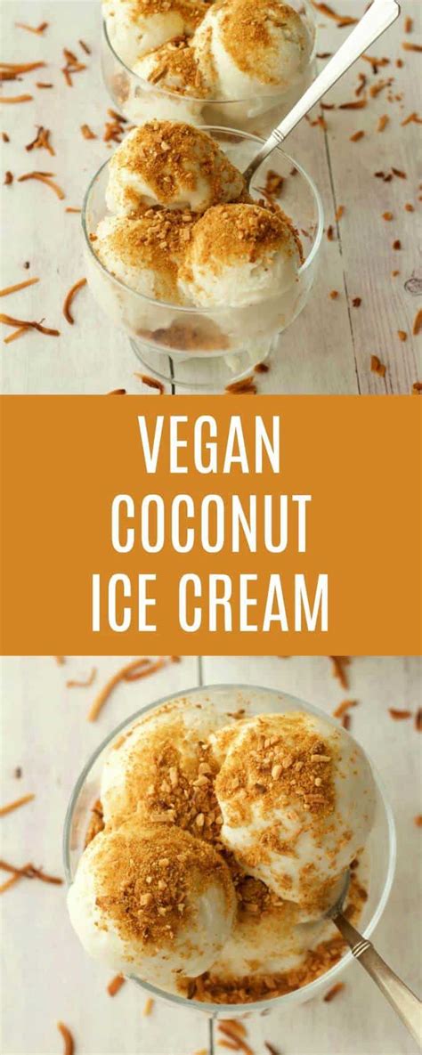 Coconut Ice Cream with Toasted Coconut Topping - Loving It Vegan