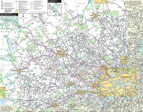 Map of London bus & night bus: stations & lines