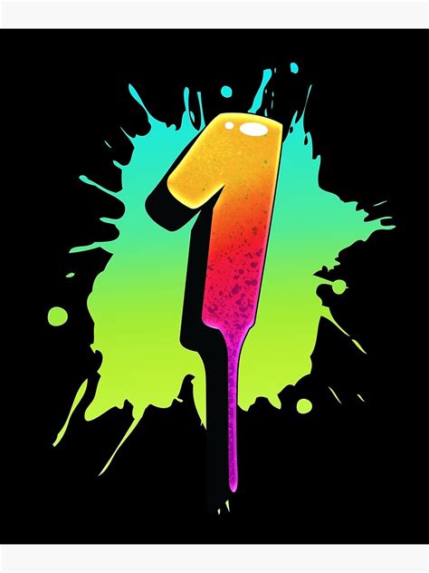 "Graffiti Number 1 Digit Colorful Paint Splash Style" Poster for Sale ...