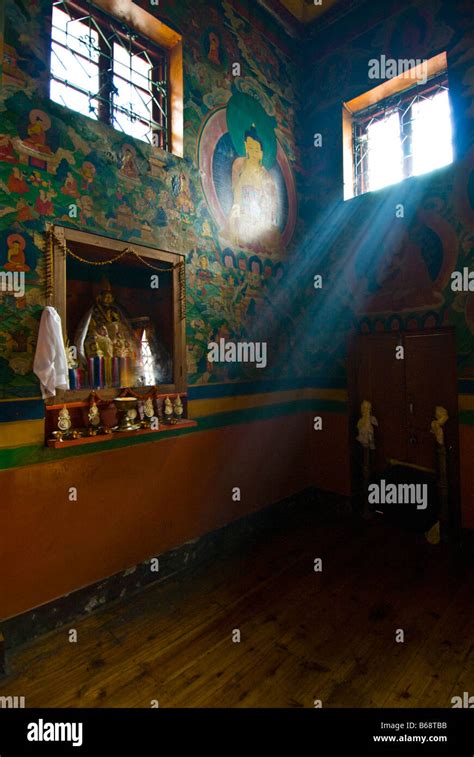 Inside Yiga Choeling Monastery, Ghoom, India Stock Photo - Alamy