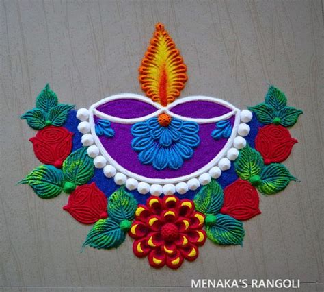 Easy Diya Rangoli Designs For Diwali