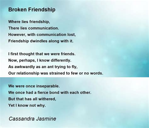 Broken Friendship Poems Best Friends