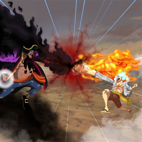 Monkye D Luffy vs Marshall D Teach - One Piece by caiquenadal on DeviantArt