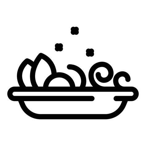 Food plate icon, outline style 15627906 Vector Art at Vecteezy