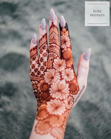 30 Lotus Mehndi Designs For Your Gorgeous Henna Design | Rose mehndi ...